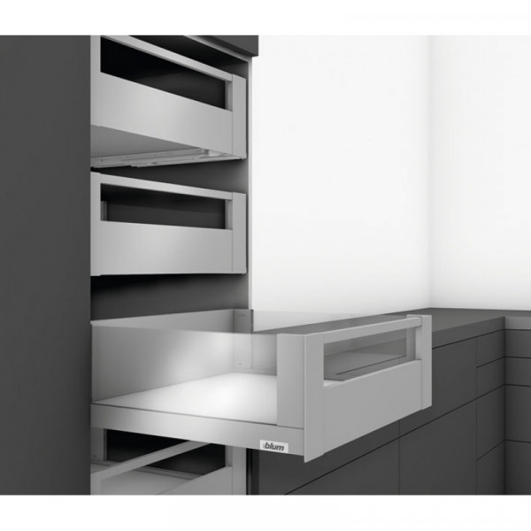 Внутренний ящик LEGRABOX free TIP-ON BLUMOTION с релингом (высота C 177, глубина 350 мм), серый орион