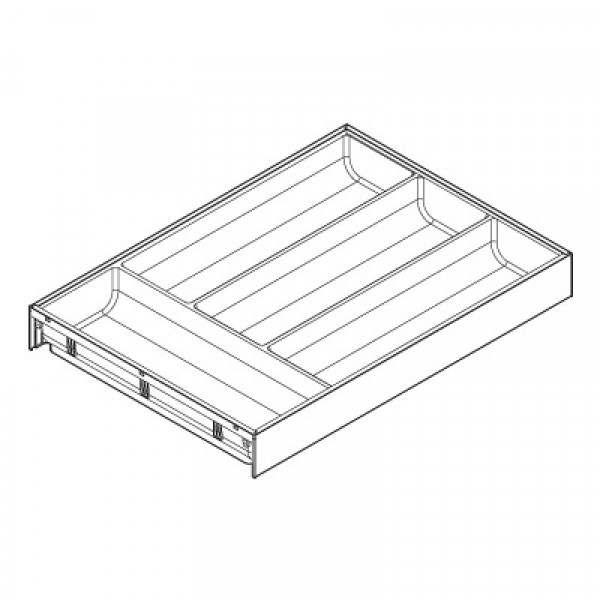 AMBIA-LINE лоток для столовых приборов для LEGRABOX стандартный ящик, 4 лотка для столовых приборов, НД=450 мм, ширина=300 мм, белый шелк